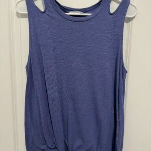 Gently Used Blue Tank Top with tie, Size Large
